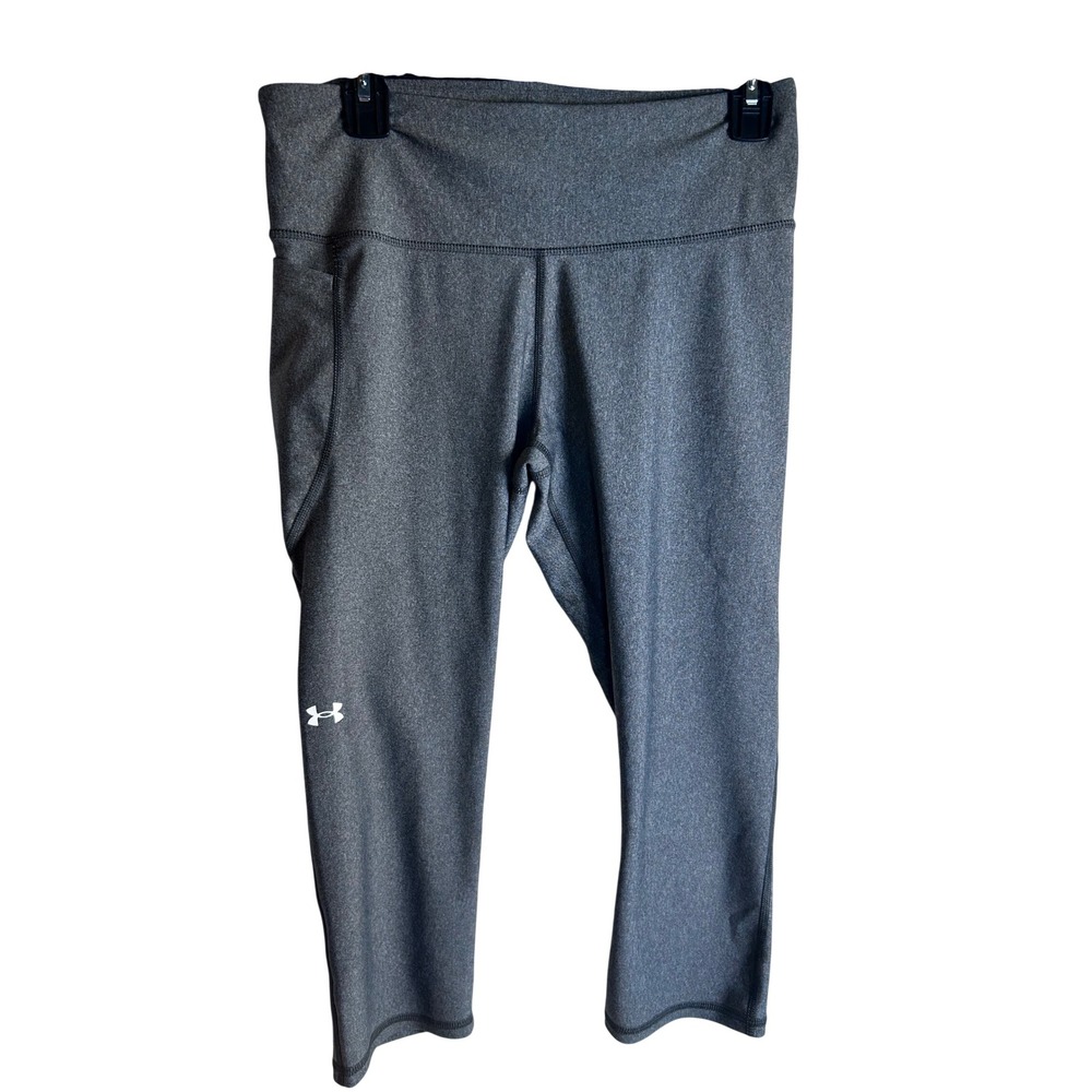 Under Armour Leggings Large Gray HeatGear Compression Capri Women